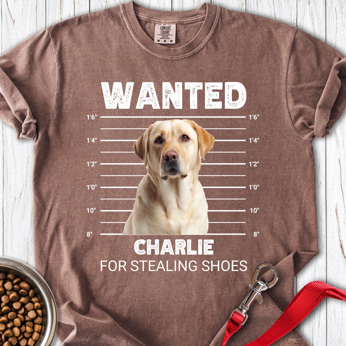 Personalized Dog Mugshot Premium Tee Unisex Garment-Dyed T-shirt Espresso