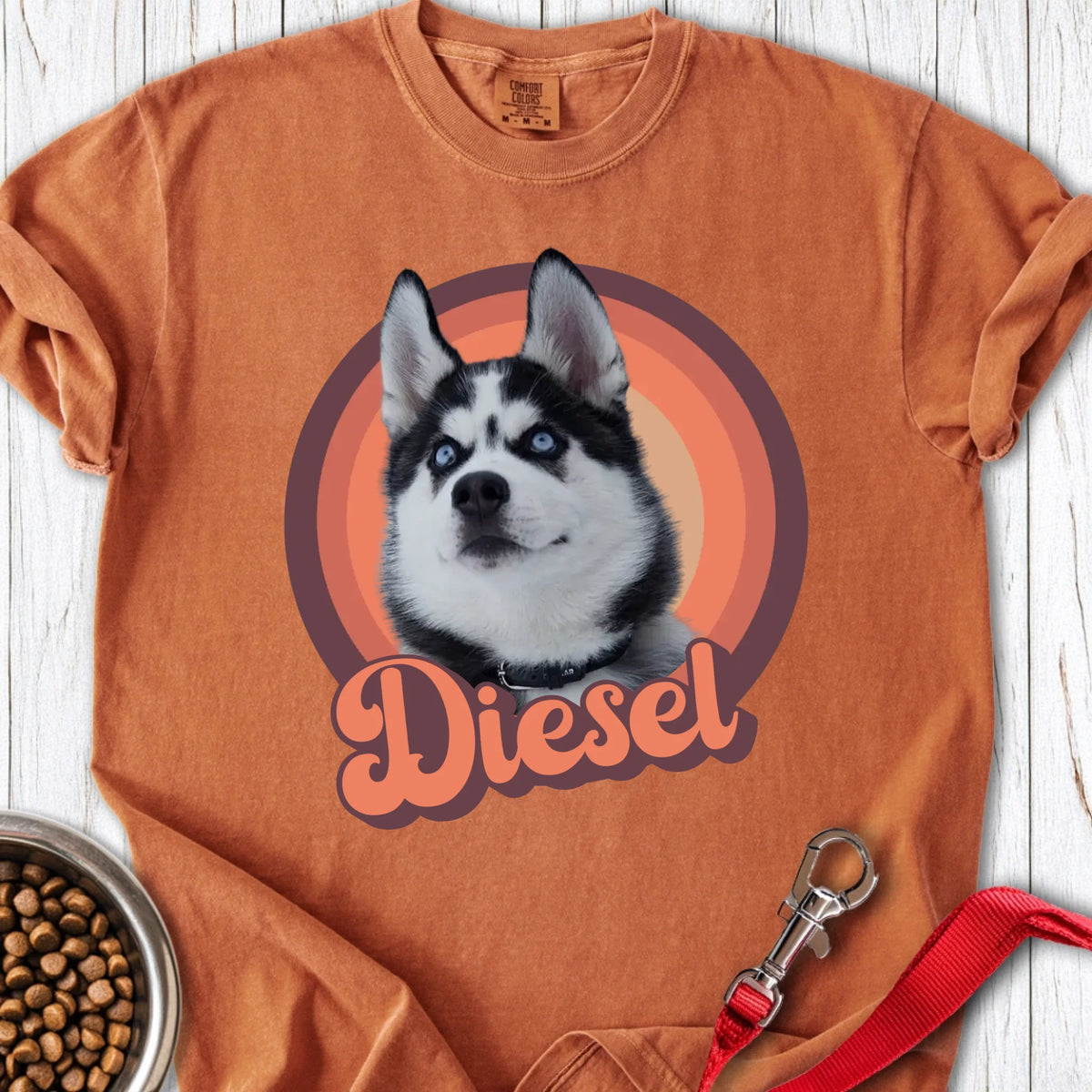 Personalized Dog Portrait Premium Tee Unisex Garment-Dyed T-shirt Yam