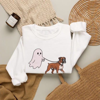 Halloween Ghost Boxer Crewneck Sweatshirt