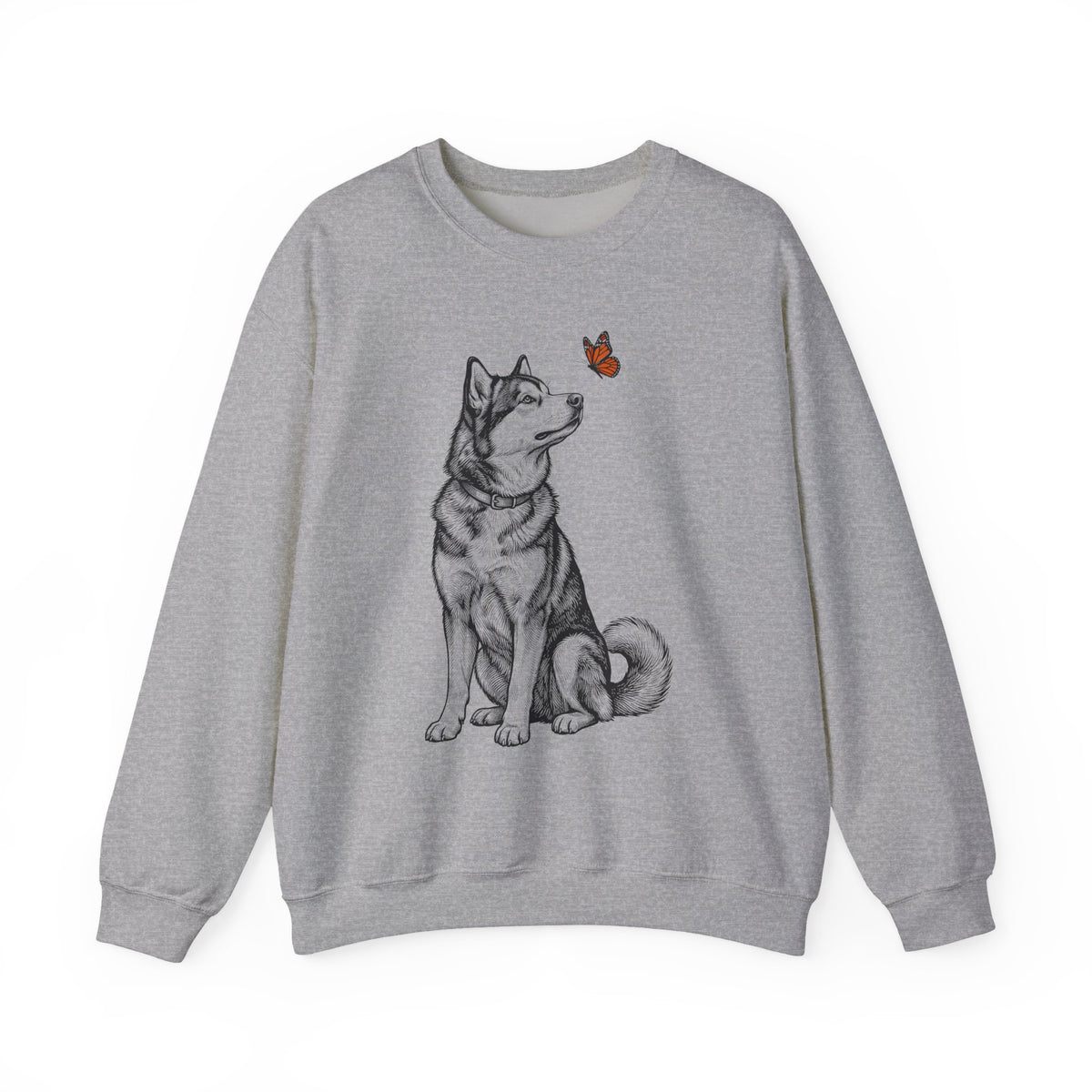 Alaskan Malamute Butterfly Crewneck Sweatshirt