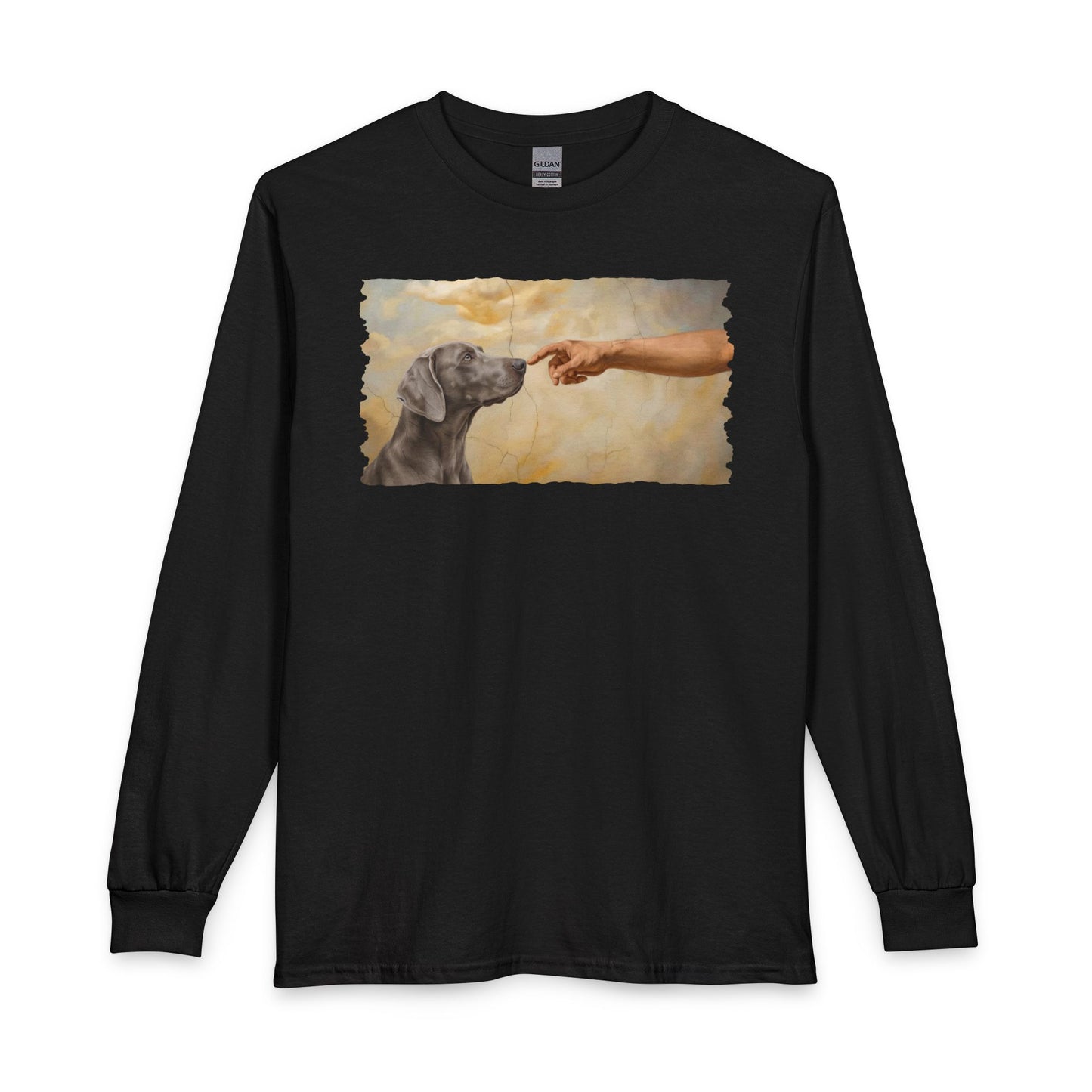 God Creates Weimaraner Long Sleeve Black