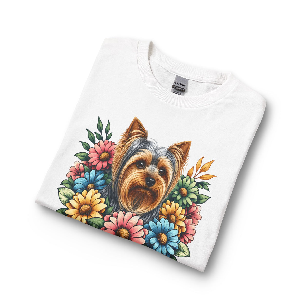 Yorkshire Terrier Flower Wreath Long Sleeve