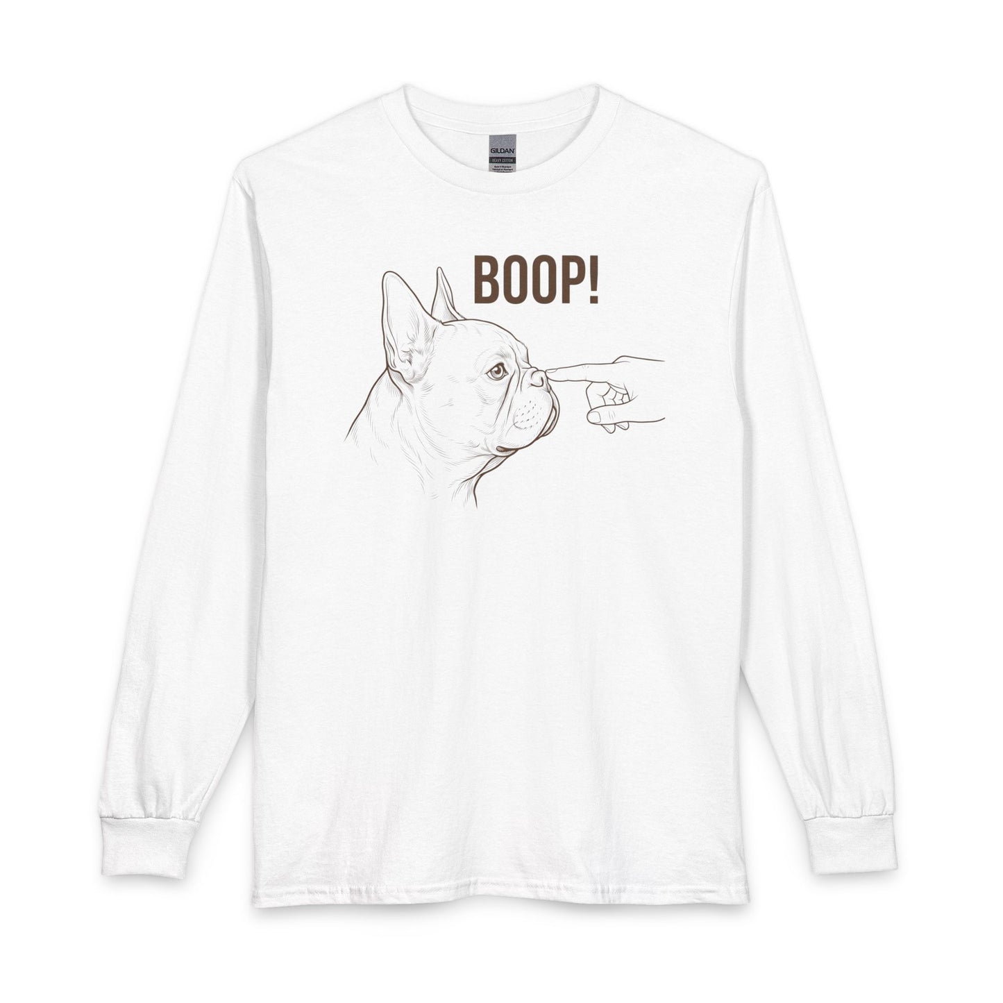 French Bulldog Boop Long Sleeve White