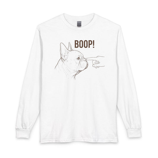 French Bulldog Boop Long Sleeve White