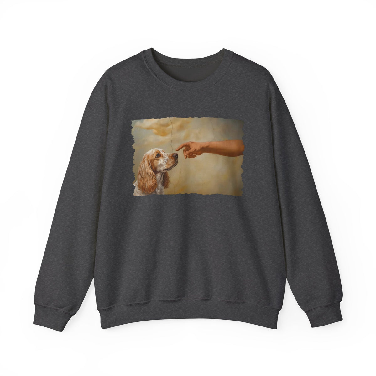 God Creates Lemon Roan Cocker Spaniel Crewneck Sweatshirt