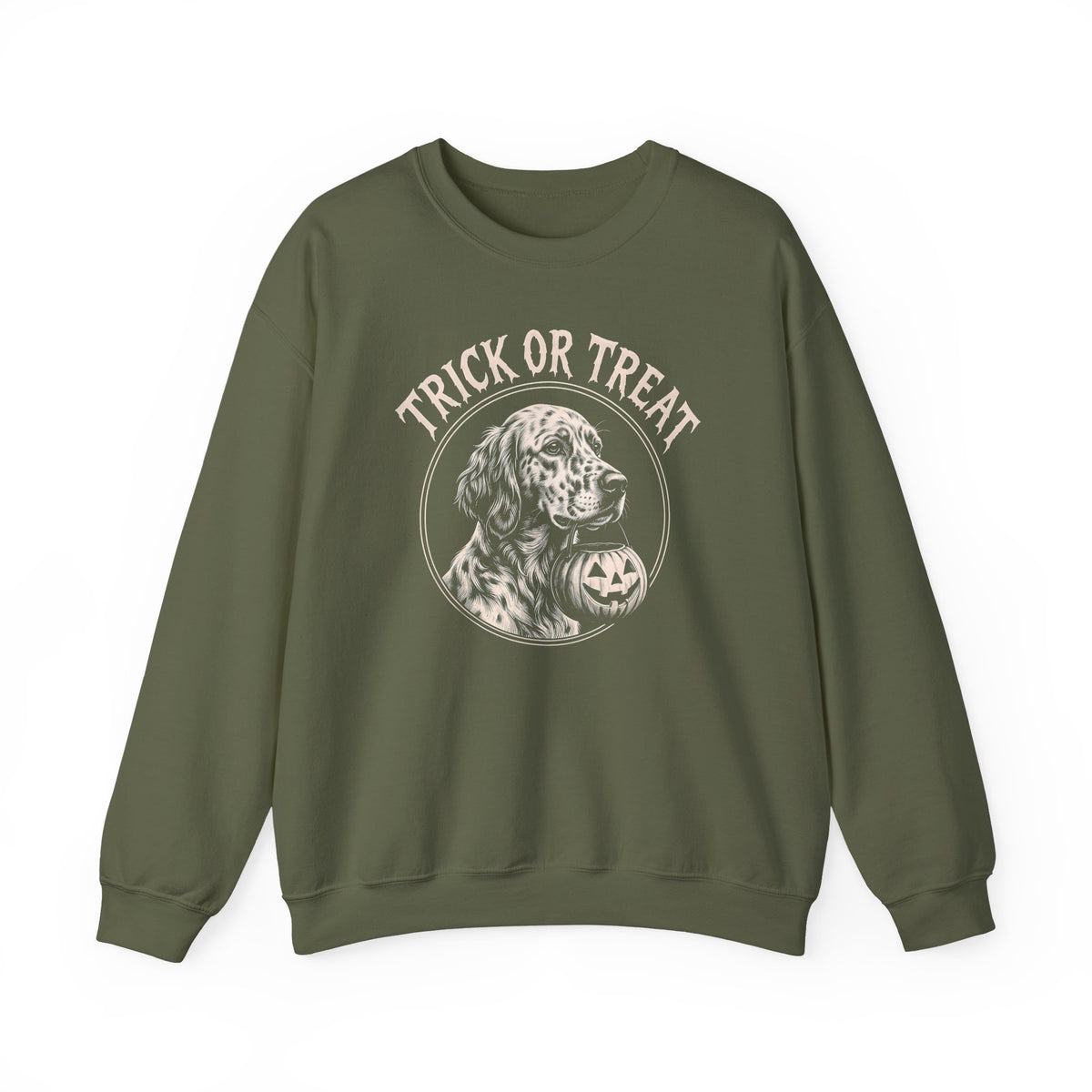 English Setter Trick Or Treat Crewneck Sweatshirt