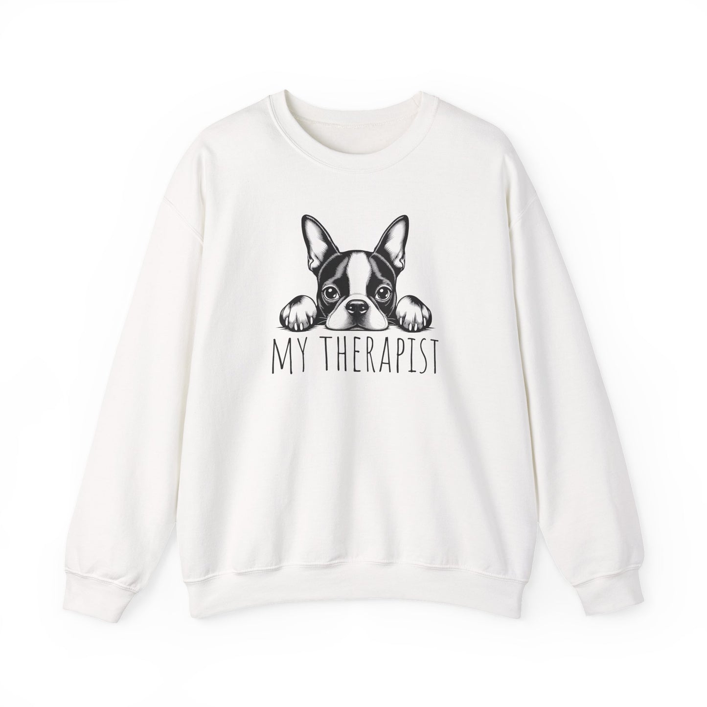 Boston Terrier My Therapist Crewneck Sweatshirt
