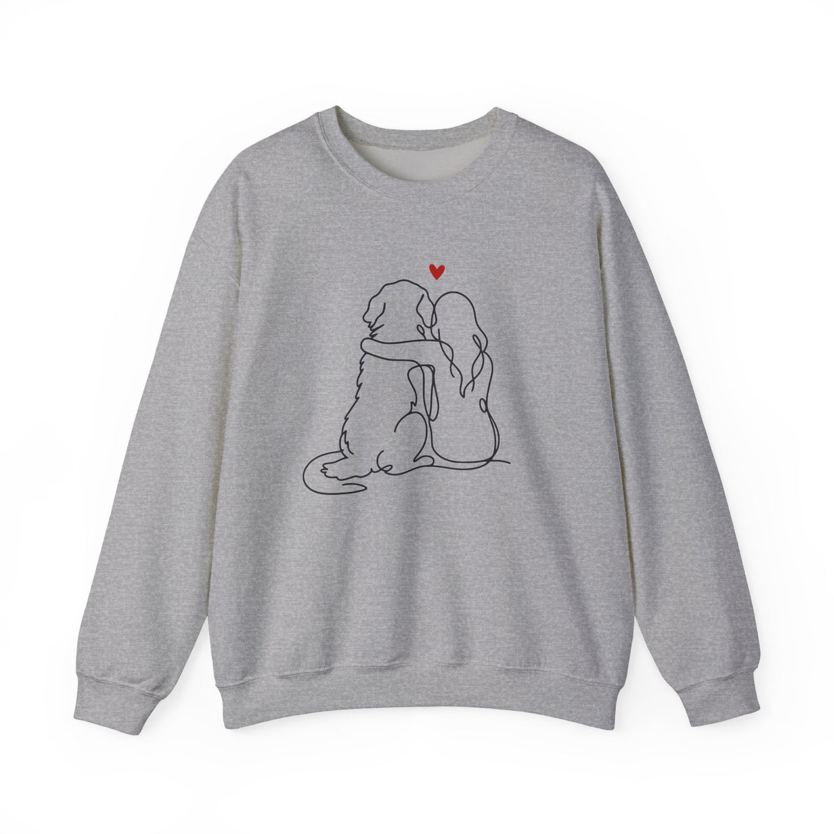 Golden Retriever and Girl Pink Crewneck Sweatshirt