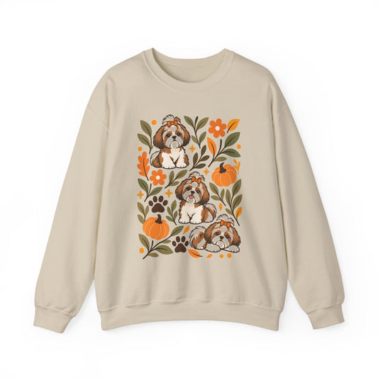 Shih Tzu Fall Crewneck Sweatshirt Sand