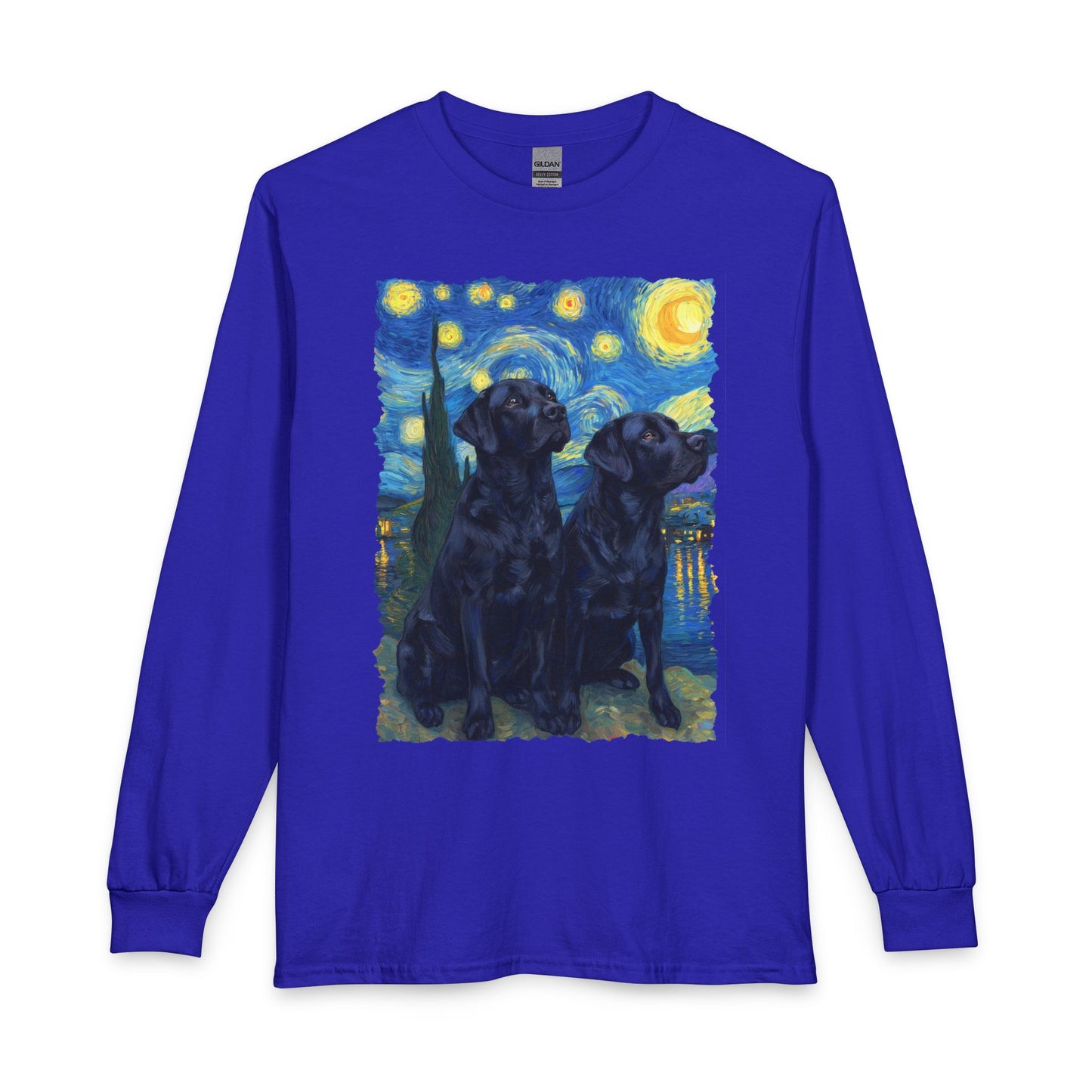 Two Black Labs Van Gogh Long Sleeve