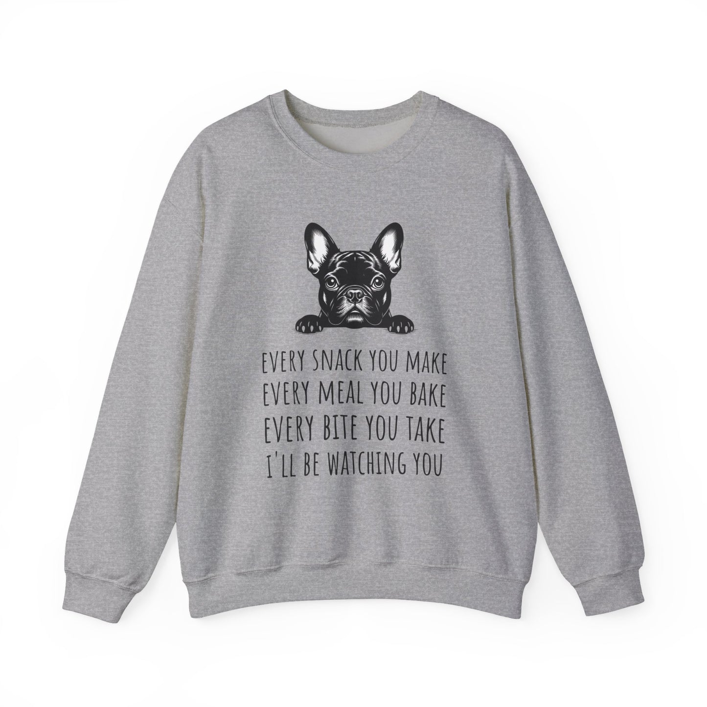 French Bulldog Snack Crewneck Sweatshirt Sport Grey