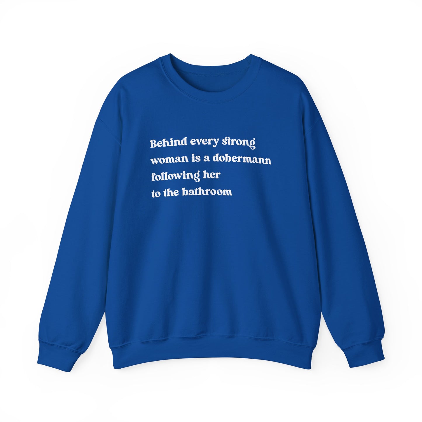 Doberman Strong Woman Crewneck Sweatshirt