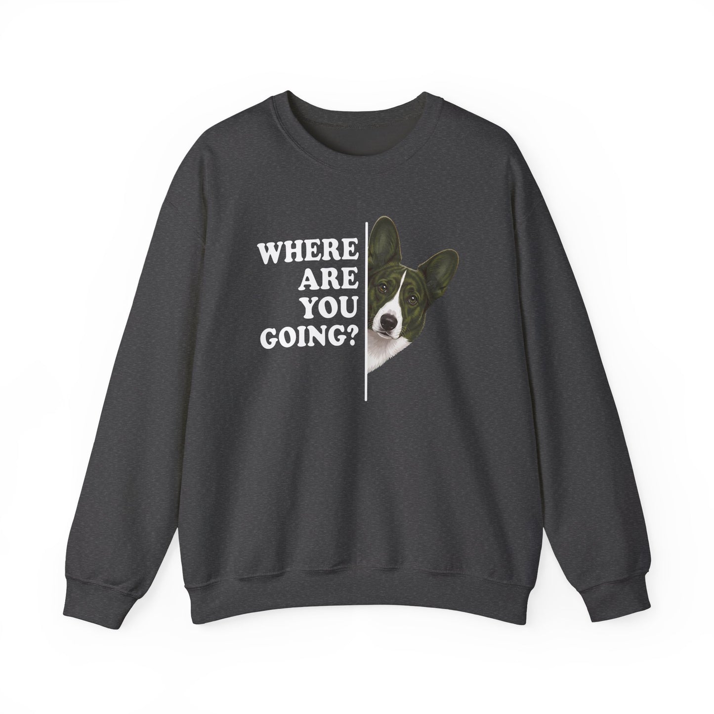 Cardigan Welsh Corgi Red Brindle Where Are You Going Crewneck Sweatshirt