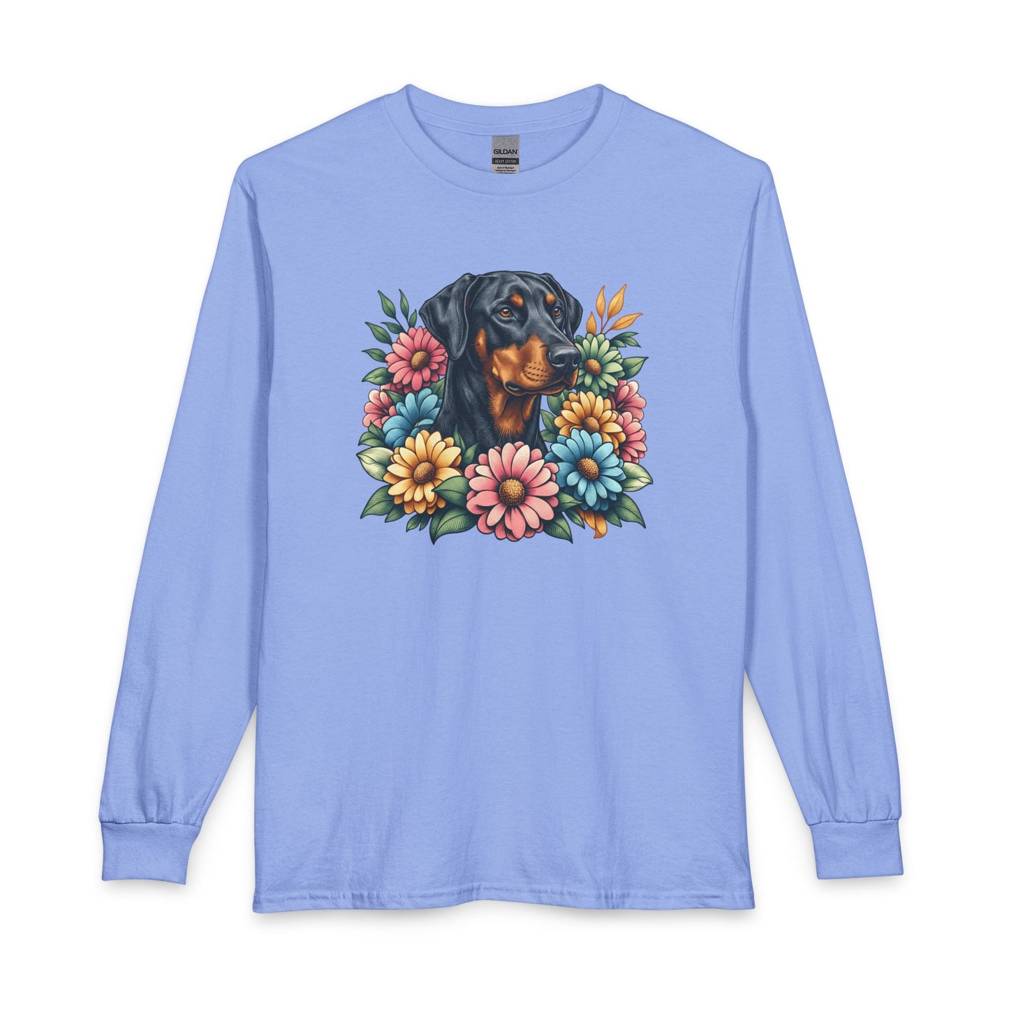 Doberman Floral Long Sleeve