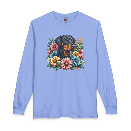 Doberman Floral Long Sleeve