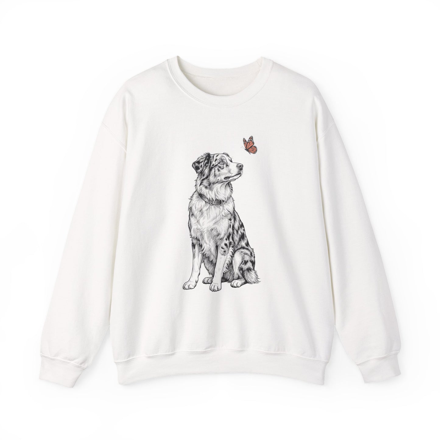 Australian Shepherd Butterfly Crewneck Sweatshirt