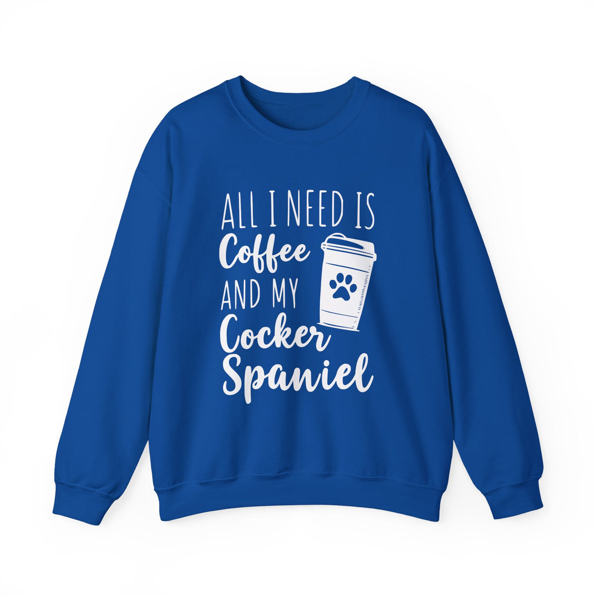 Cocker Spaniel & Coffee Crewneck Sweatshirt