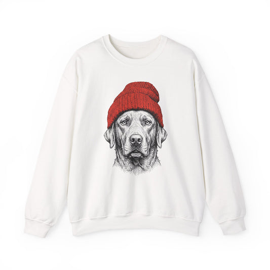 Chesapeake Bay Retriever Beanie Crewneck Sweatshirt
