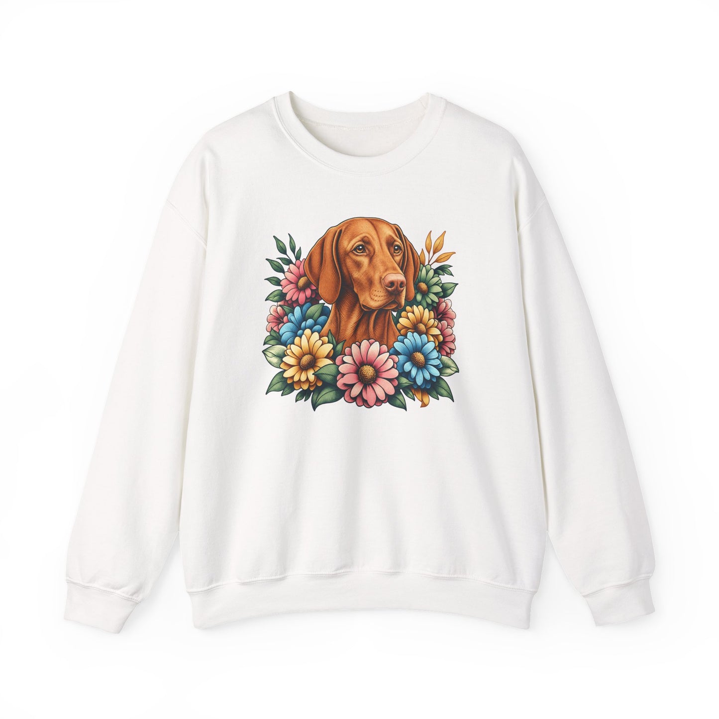 Vizsla Flower Wreath Crewneck Sweatshirt