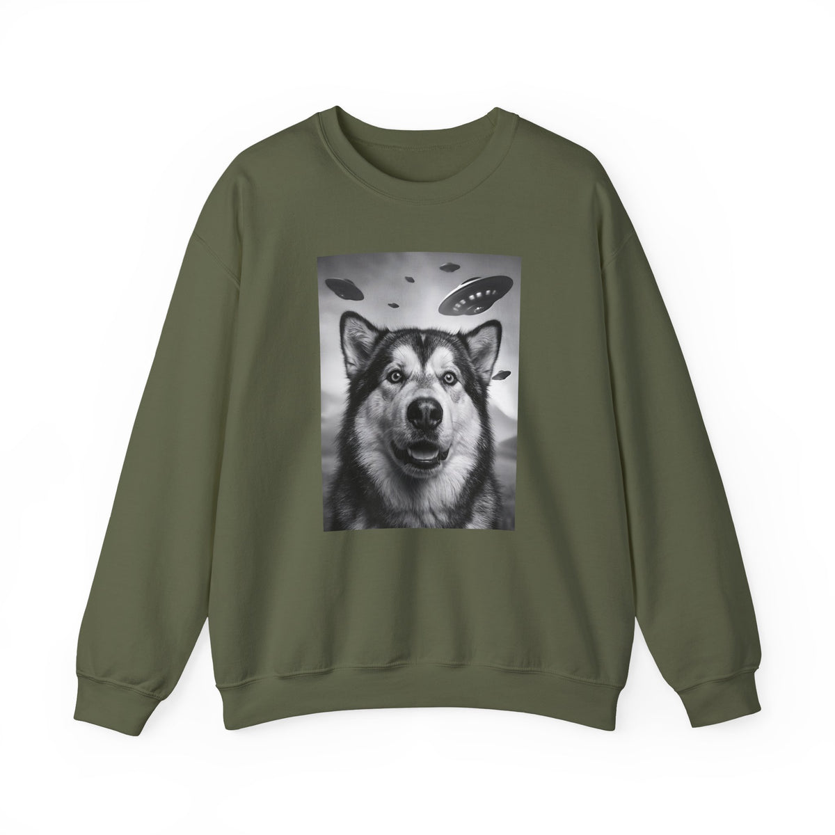 Alaskan Malamute UFO Crewneck Sweatshirt