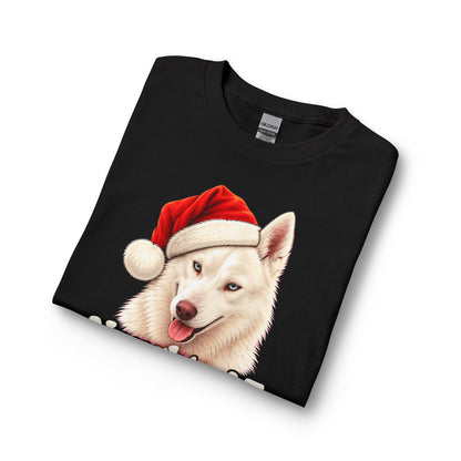 White Husky Naughty Christmas Long Sleeve
