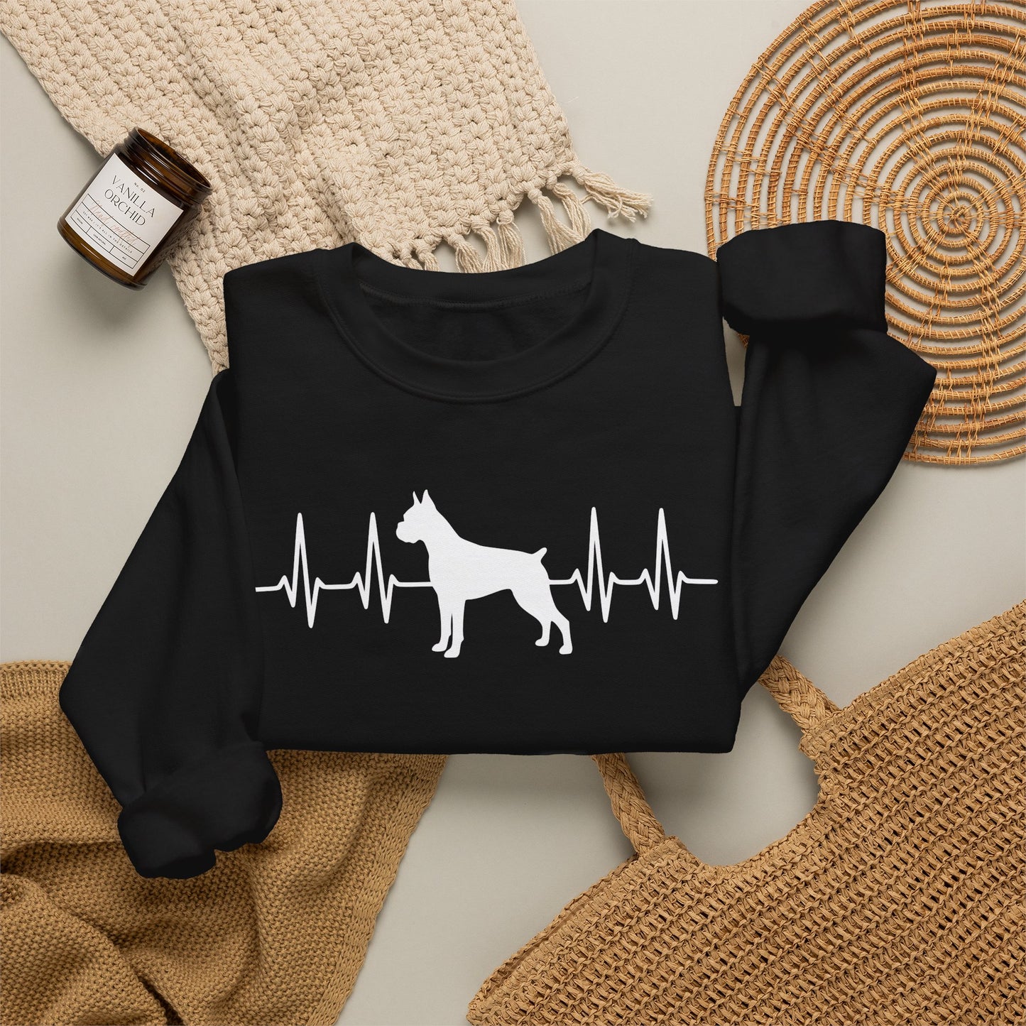 Boxer Heartbeat Crewneck Sweatshirt