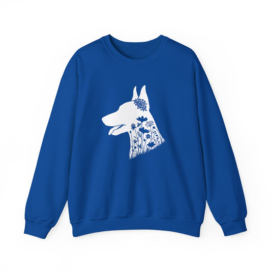 Doberman Flowers Crewneck Sweatshirt