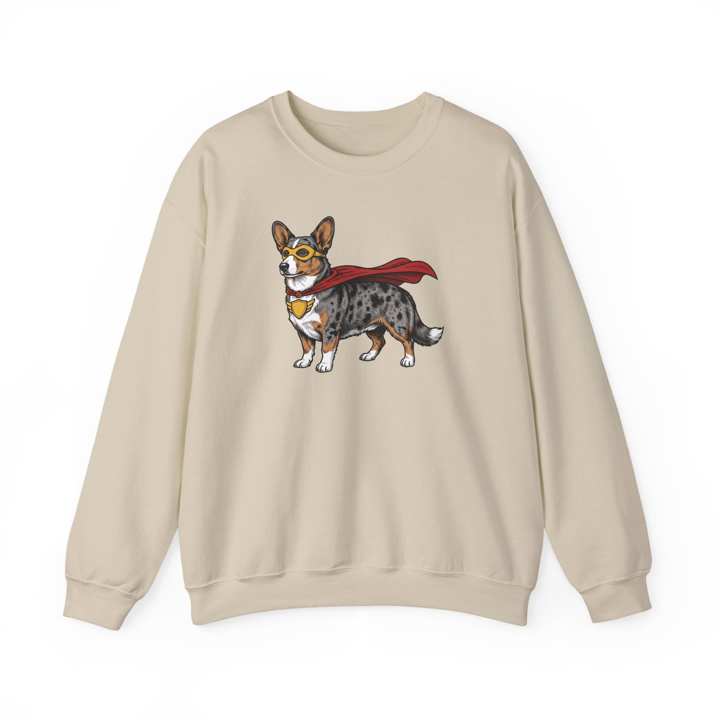 Cardigan Welsh Corgi Blue Merle Superhero Crewneck Sweatshirt