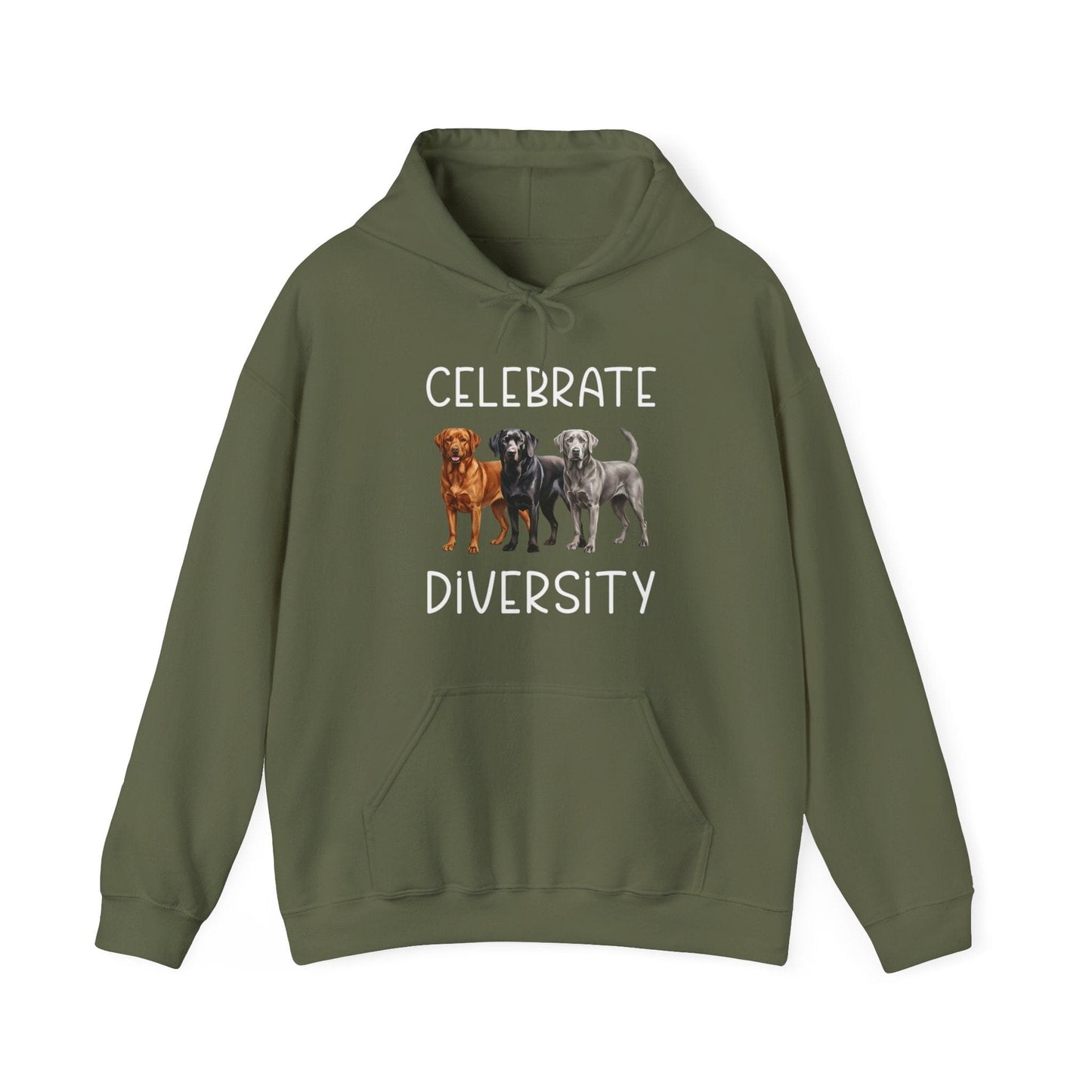 Celebrate Diversity Hoodie Military Green