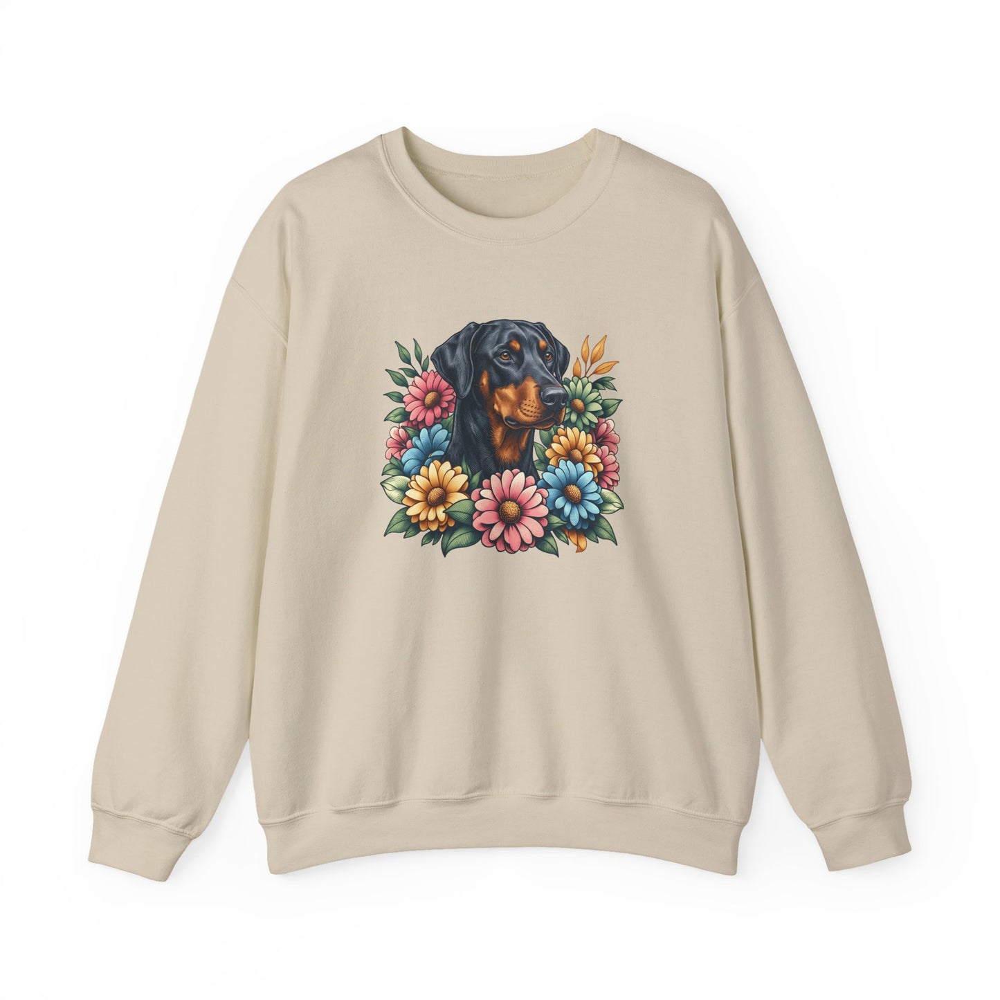 Doberman Floral Crewneck Sweatshirt