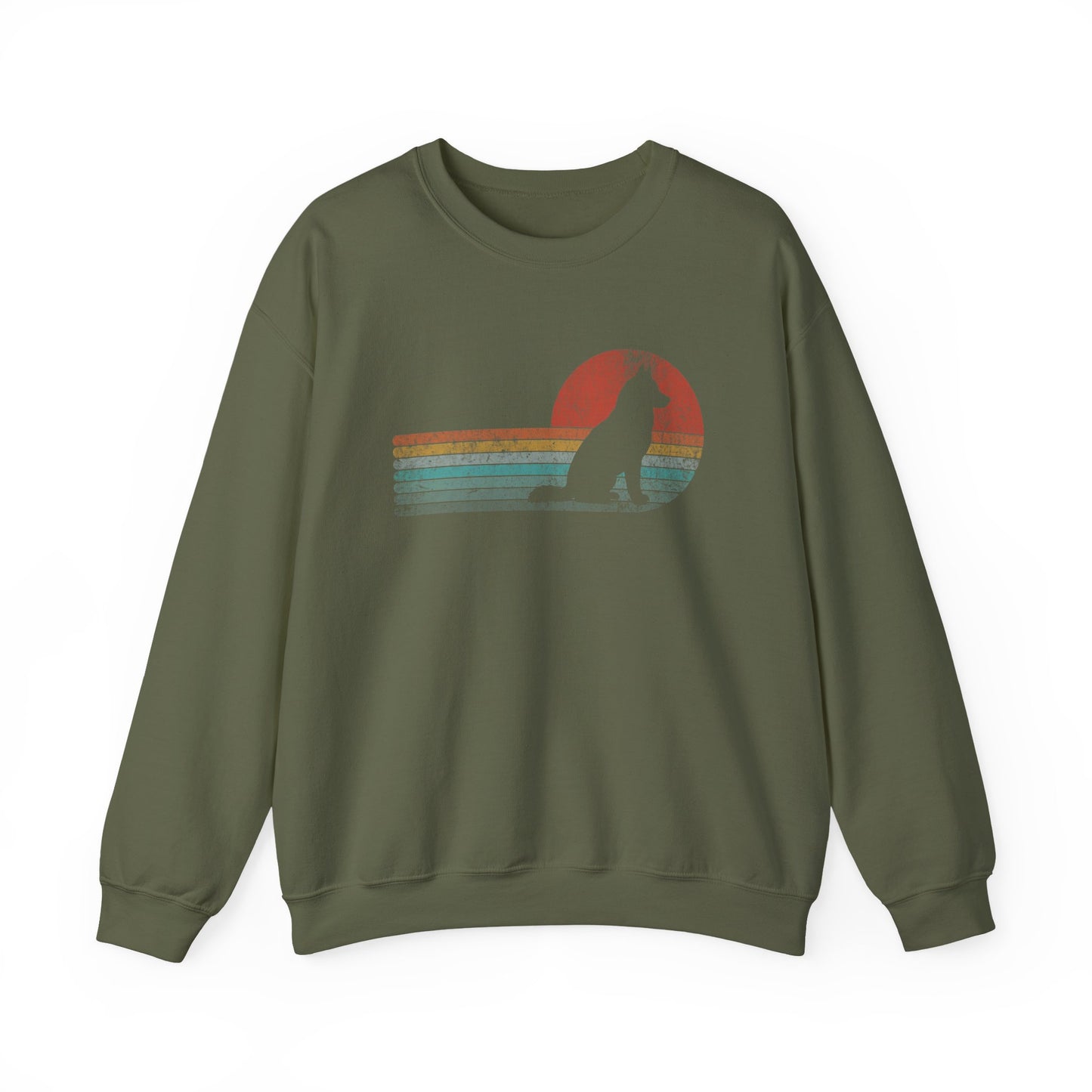 Retro Husky Crewneck Sweatshirt Military Green