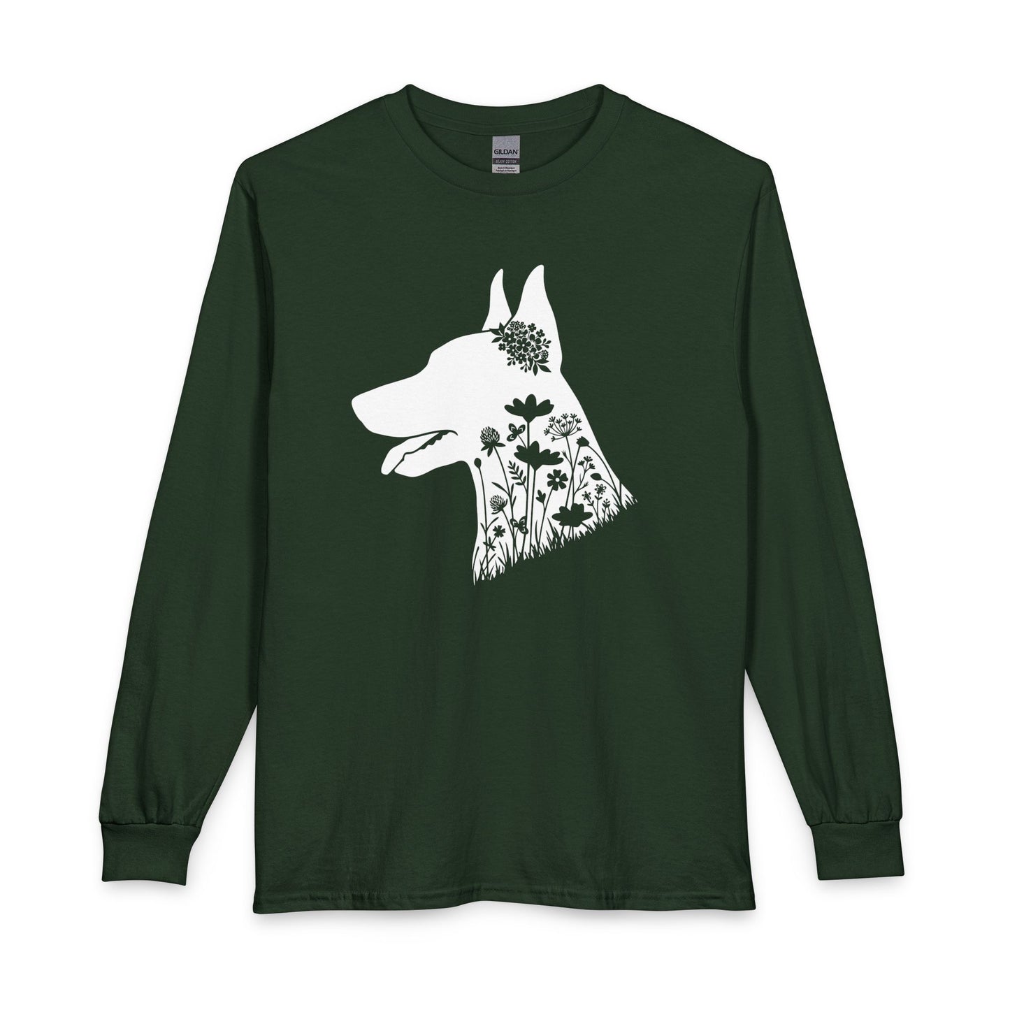Doberman Flowers Long Sleeve