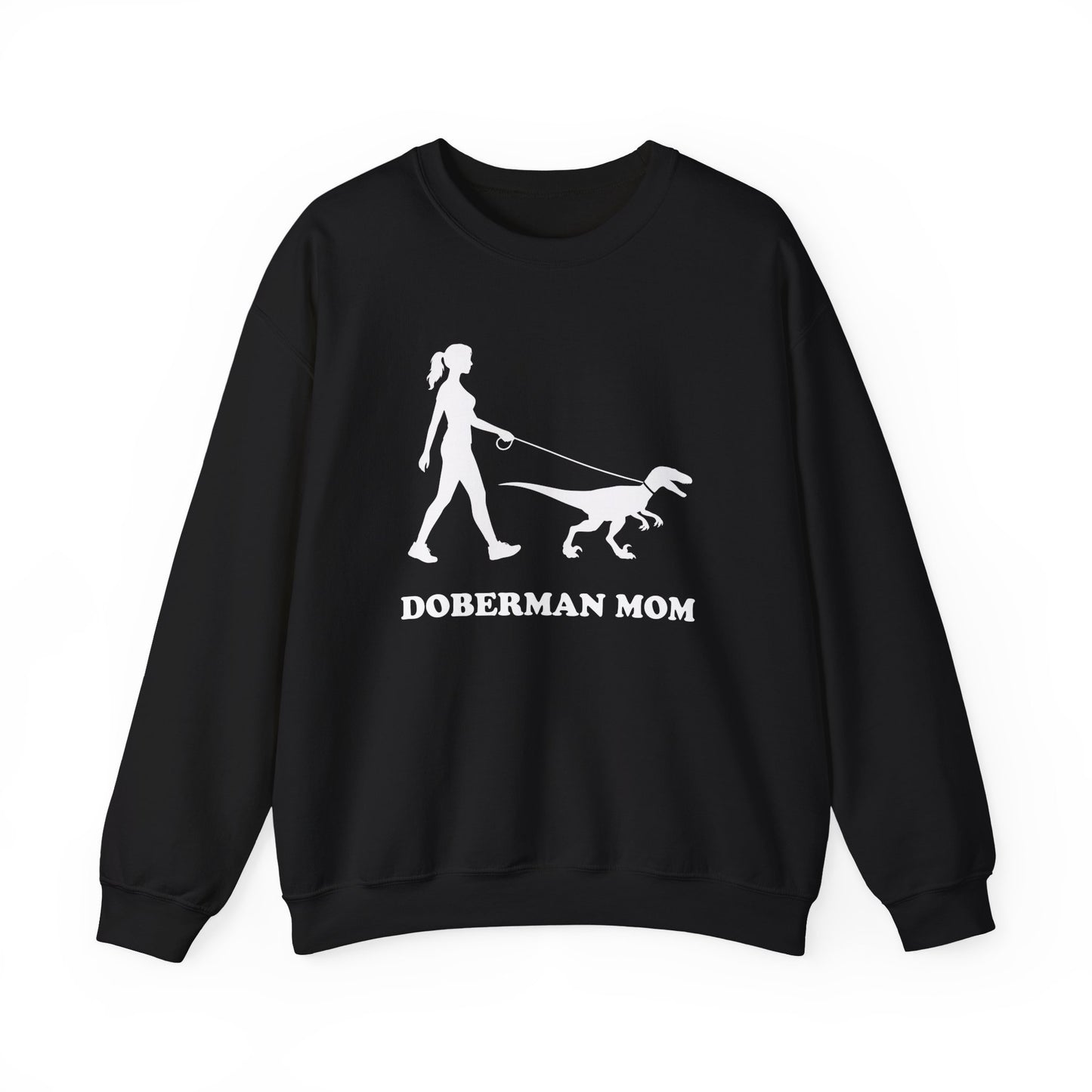 Doberman Mom Crewneck Sweatshirt Black