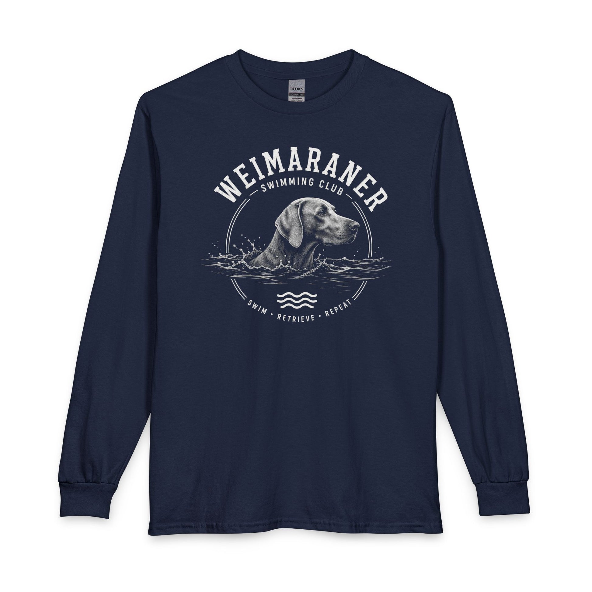 Weimaraner Swimming Club 2 Long Sleeve Navy