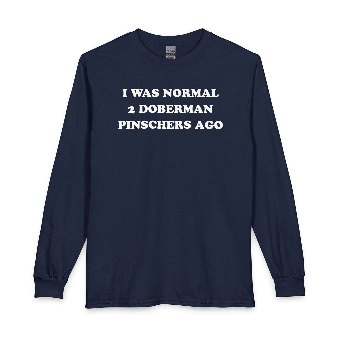 2 Doberman Pinschers Long Sleeve Navy
