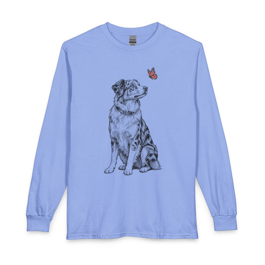 Australian Shepherd Butterfly Long Sleeve