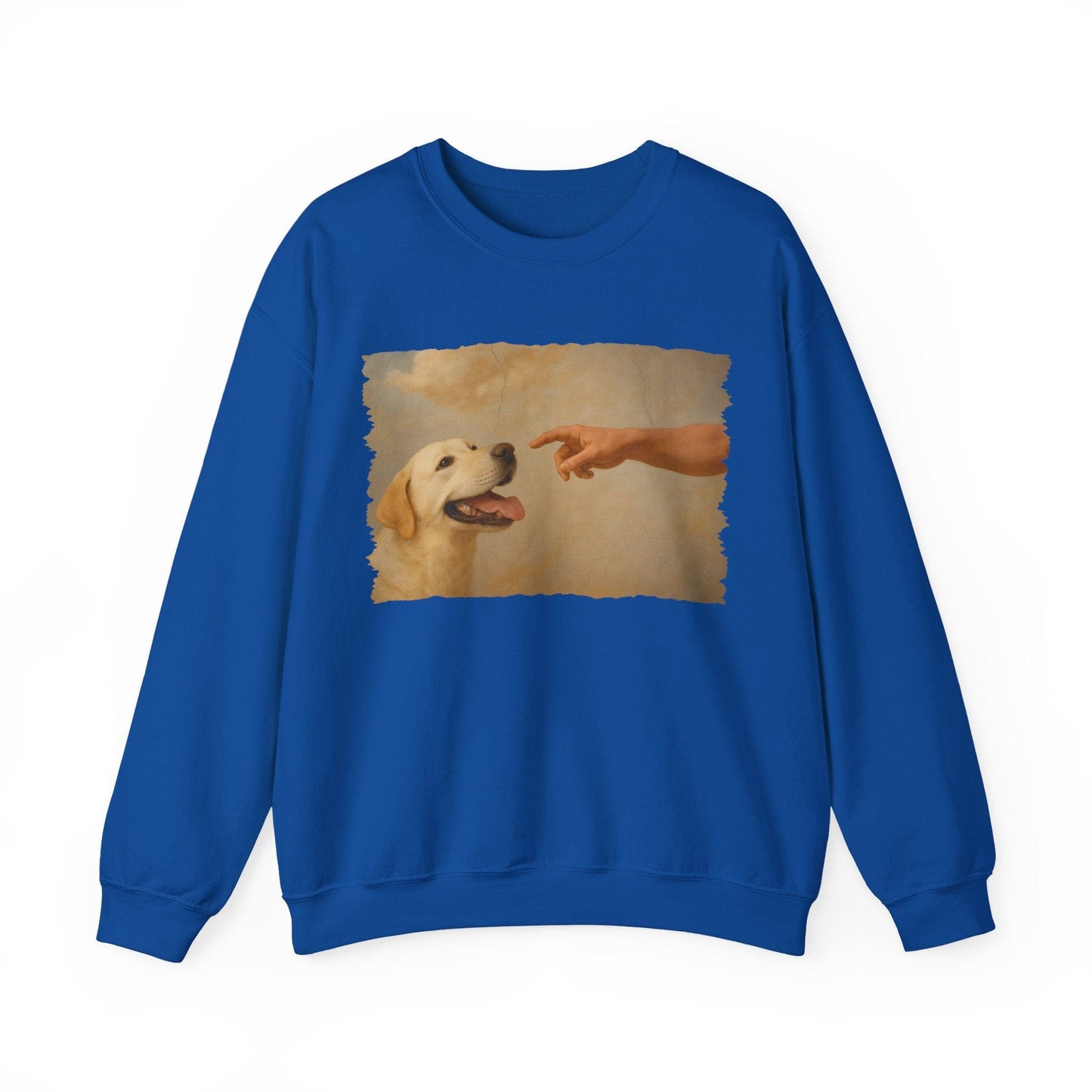 God Creates Yellow Lab Crewneck Sweatshirt Crewneck Sweatshirt Royal
