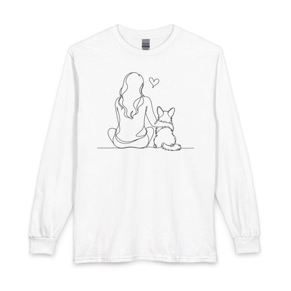 Cardigan Welsh Corgi and Girl Long Sleeve