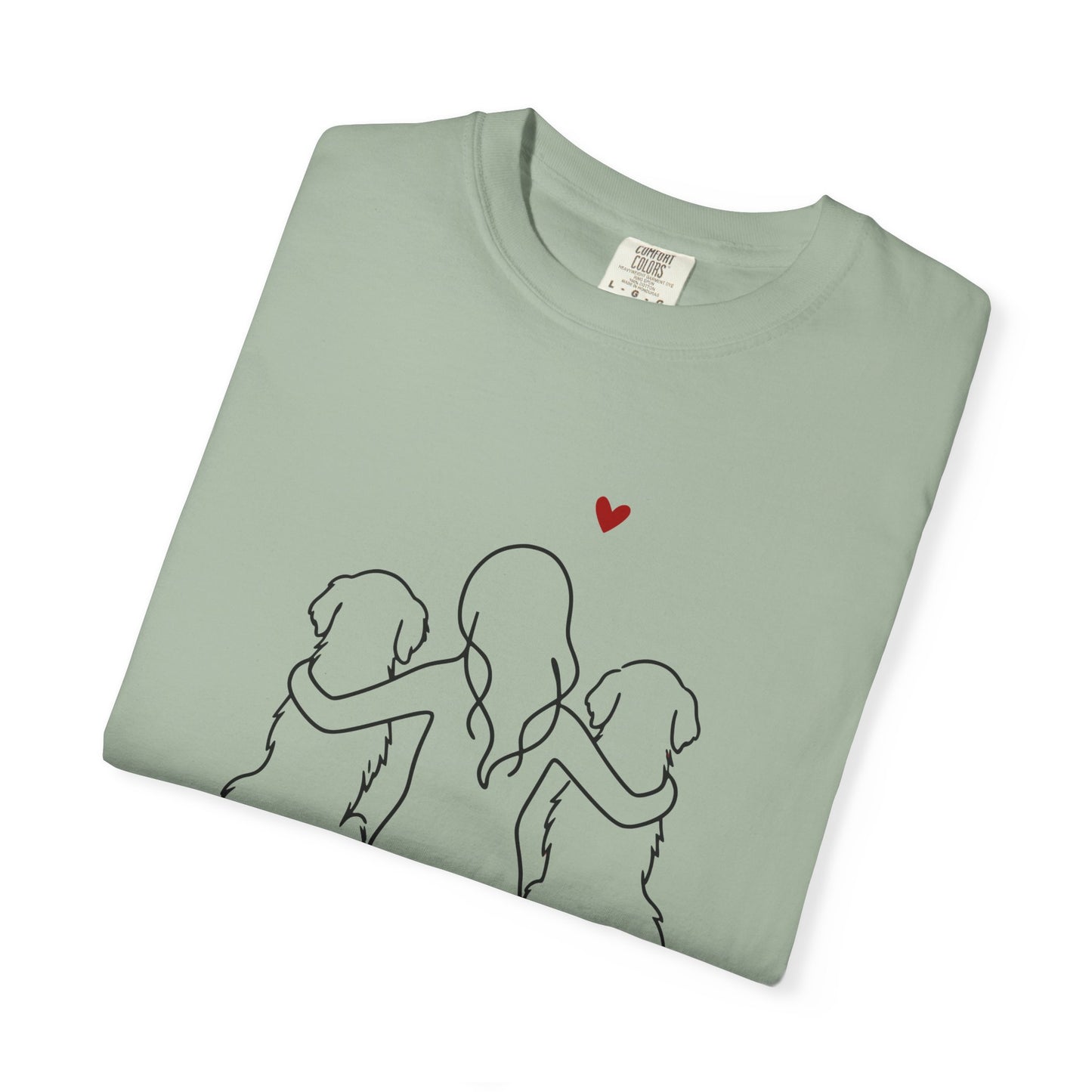 Two Golden Retrievers and Girl Premium Tee