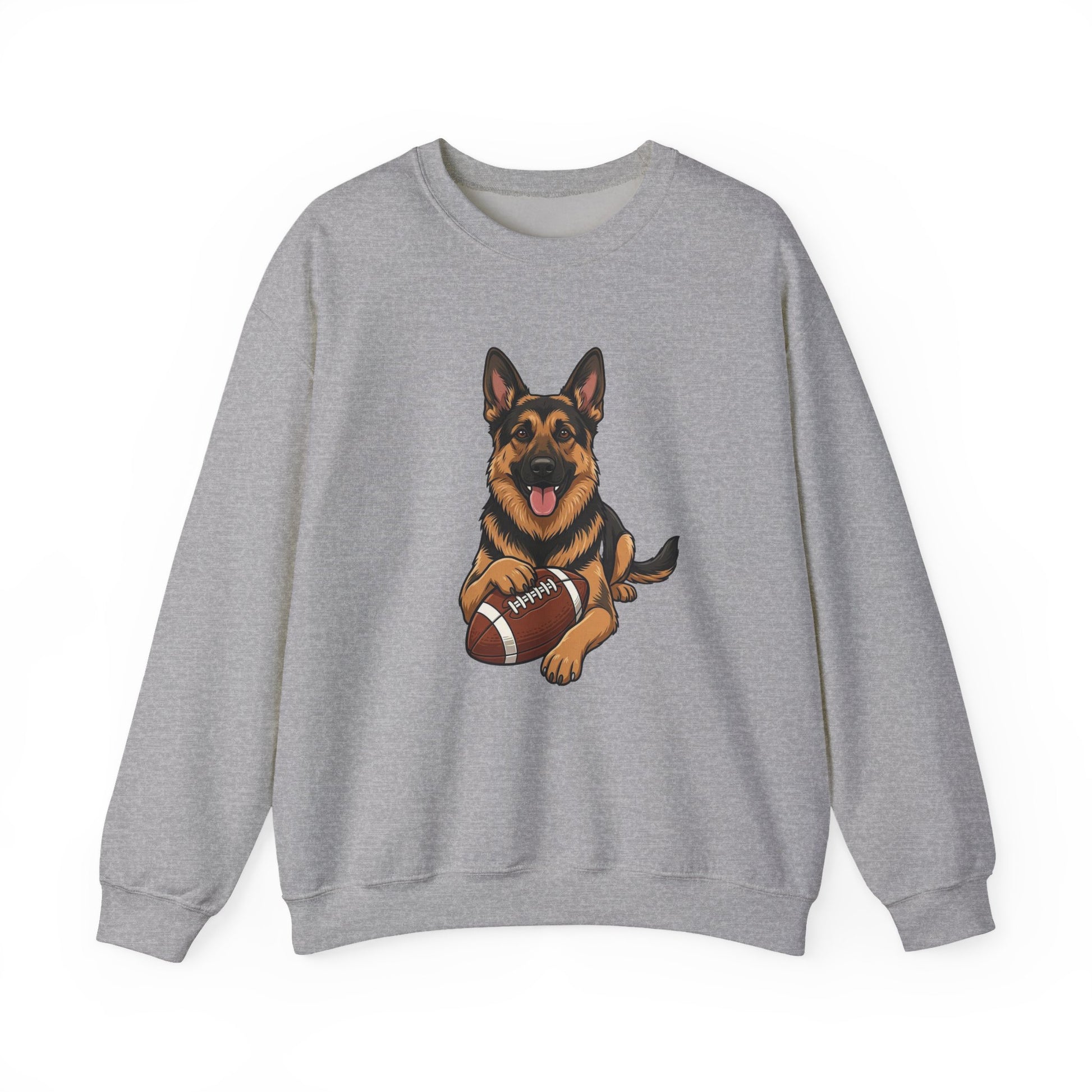 German Shepherd Football Crewneck Sweatshirt Sport Grey