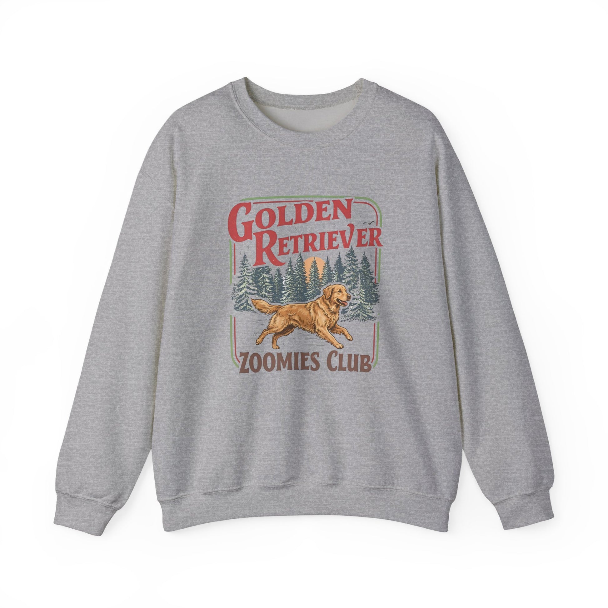 Golden Retriever Zoomies Crewneck Sweatshirt Sport Grey