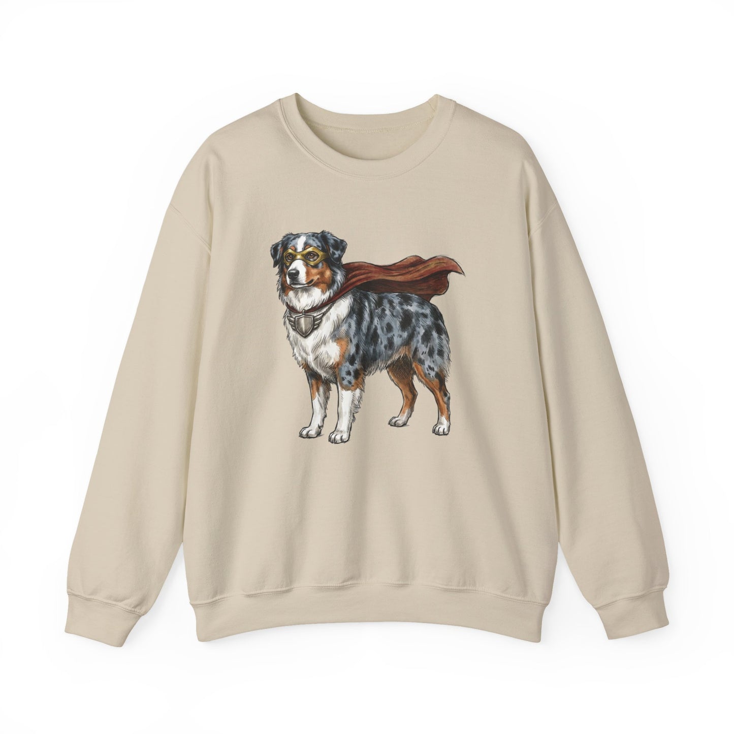 Australian Shepherd Superhero Crewneck Sweatshirt