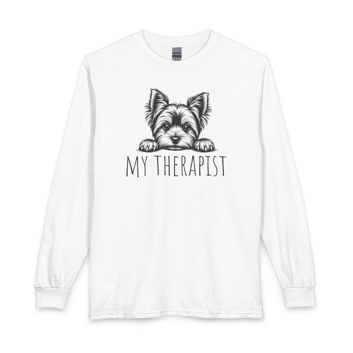Yorkshire Terrier My Therapist Long Sleeve White