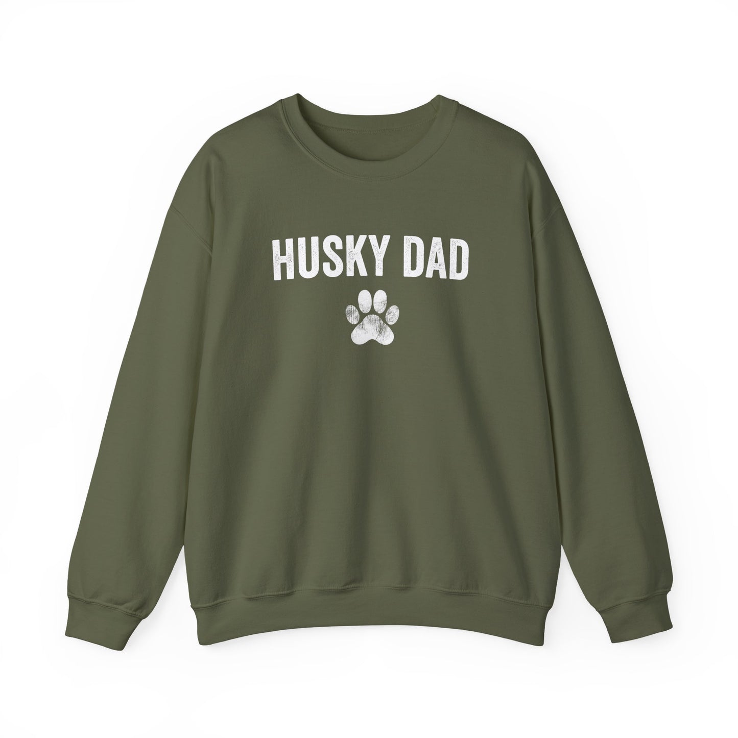 Husky Dad Crewneck Sweatshirt Military Green