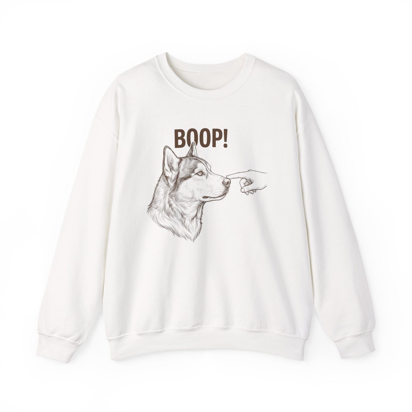 Husky Boop Crewneck Sweatshirt White