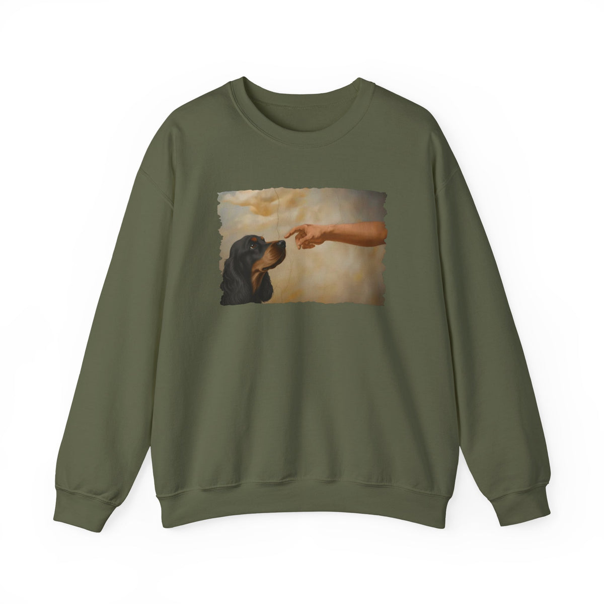 God Creates Black Tan Cocker Spaniel Crewneck Sweatshirt