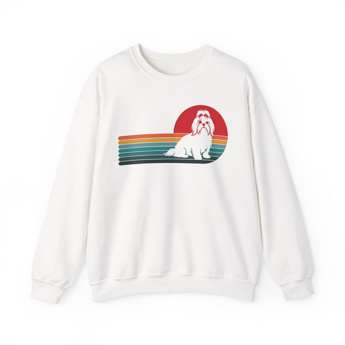 Shih Tzu Retro Sunset Crewneck Sweatshirt