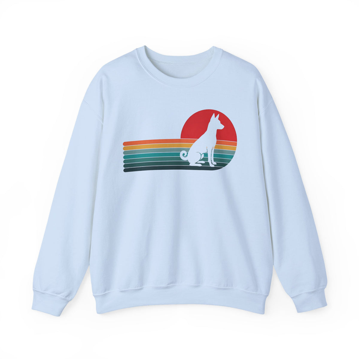 Basenji Retro Sunset Crewneck Sweatshirt