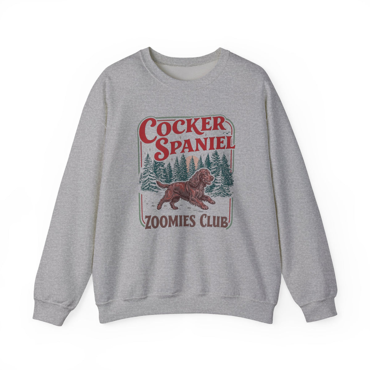 Red Cocker Spaniel Zoomies Club Crewneck Sweatshirt