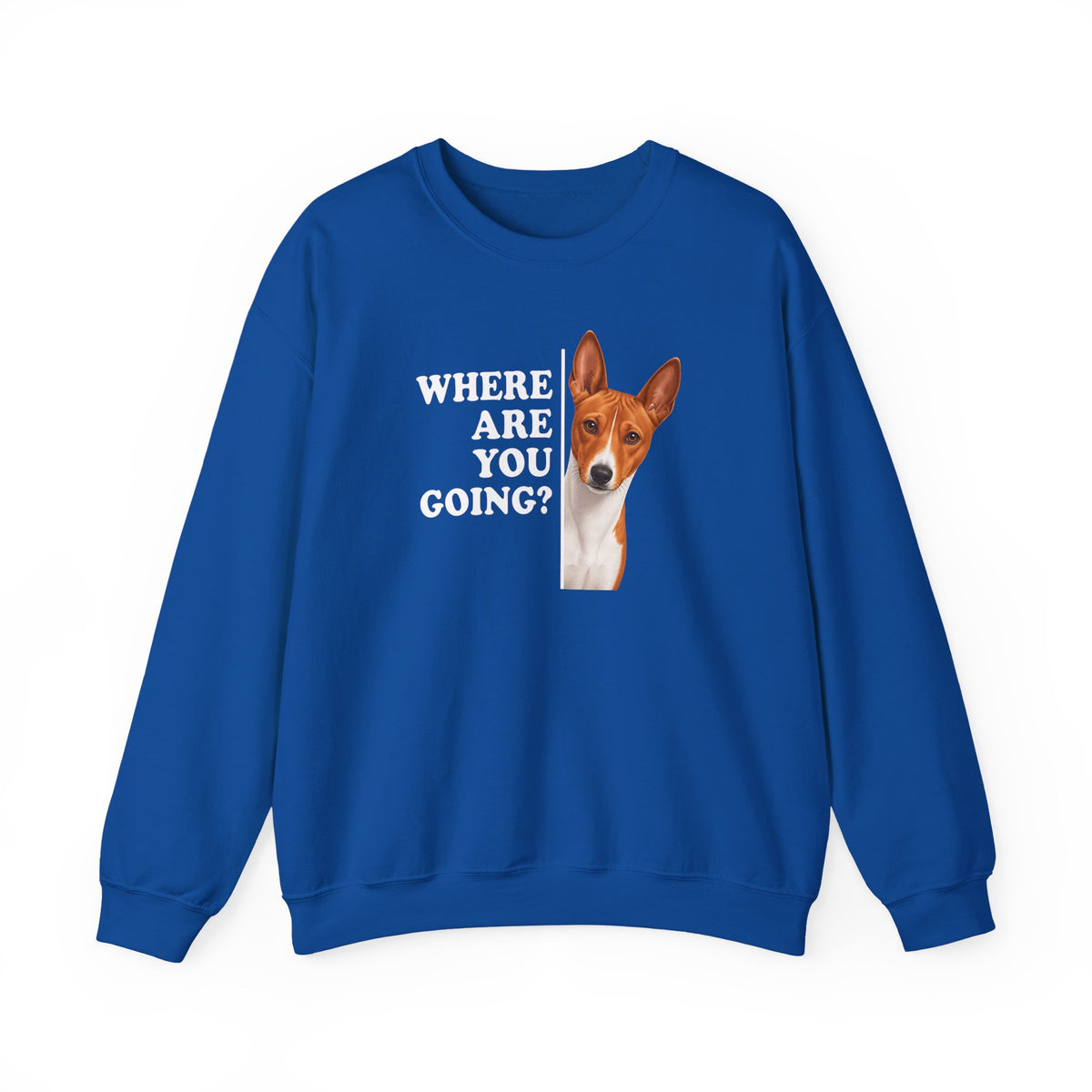 Basenji Where Are You Going Crewneck Sweatshirt